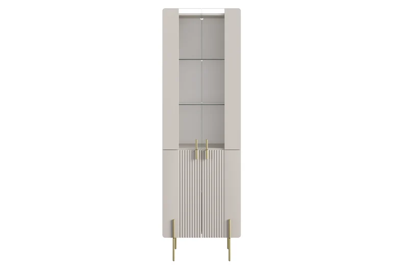 Vetrina 4 ante con piede in metallo Miami 60x190 cm
