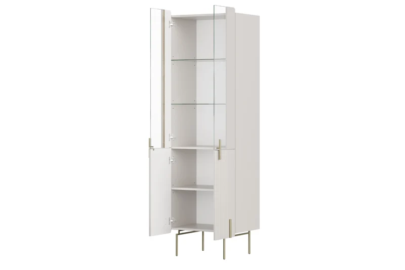 Vetrina 4 ante con piede in metallo Miami 60x190 cm