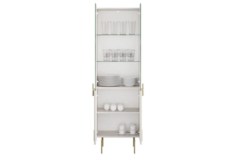 Vetrina 4 ante con piede in metallo Miami 60x190 cm