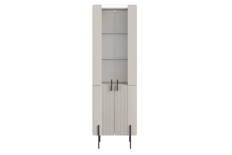 Vetrina 4 ante con piede in metallo Miami 60x190 cm