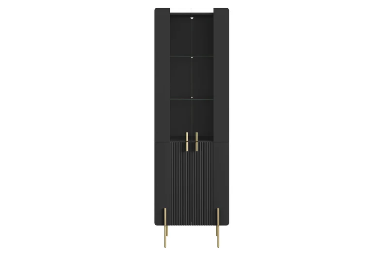 Vetrina 4 ante con piede in metallo Miami 60x190 cm