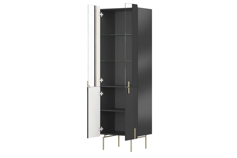 Vetrina 4 ante con piede in metallo Miami 60x190 cm
