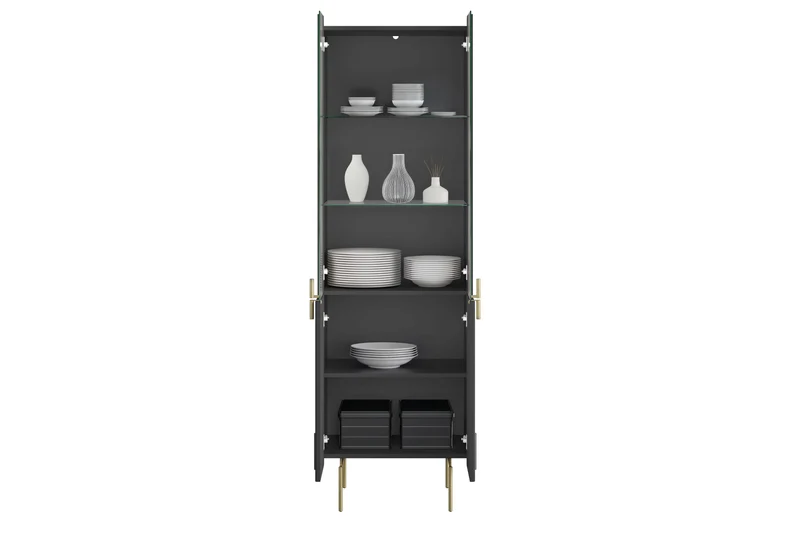 Vetrina 4 ante con piede in metallo Miami 60x190 cm