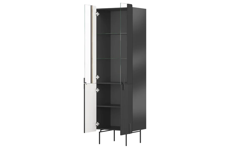 Vetrina 4 ante con piede in metallo Miami 60x190 cm