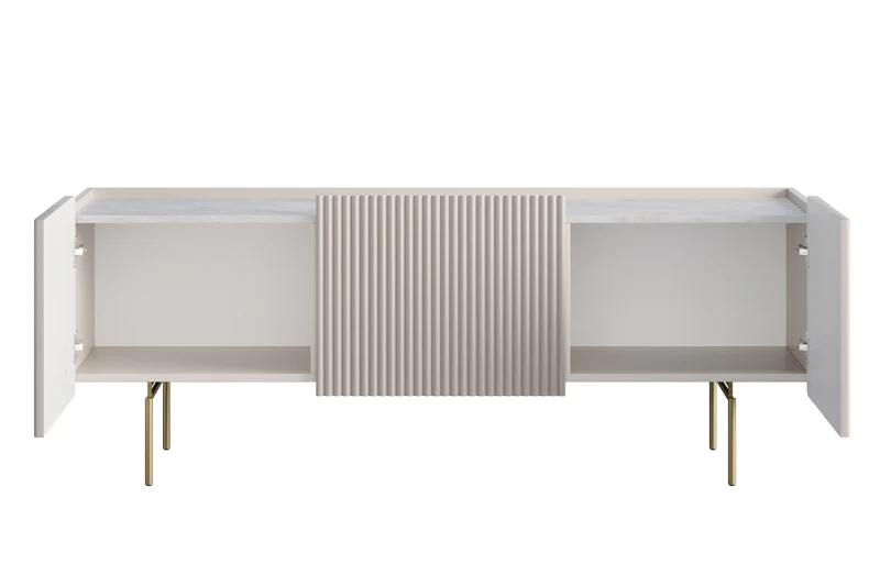 Mobile TV 2 ante 1 cassetto con piede in metallo Miami 150x57 cm
