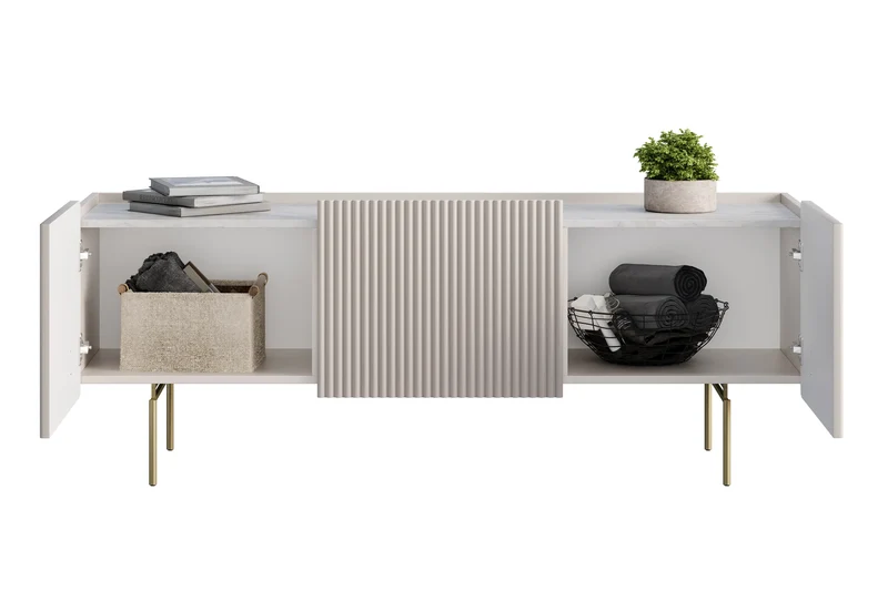 Mobile TV 2 ante 1 cassetto con piede in metallo Miami 150x57 cm