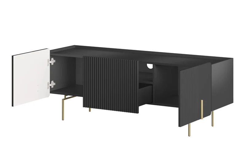 Mobile TV 2 ante 1 cassetto con piede in metallo Miami 150x57 cm