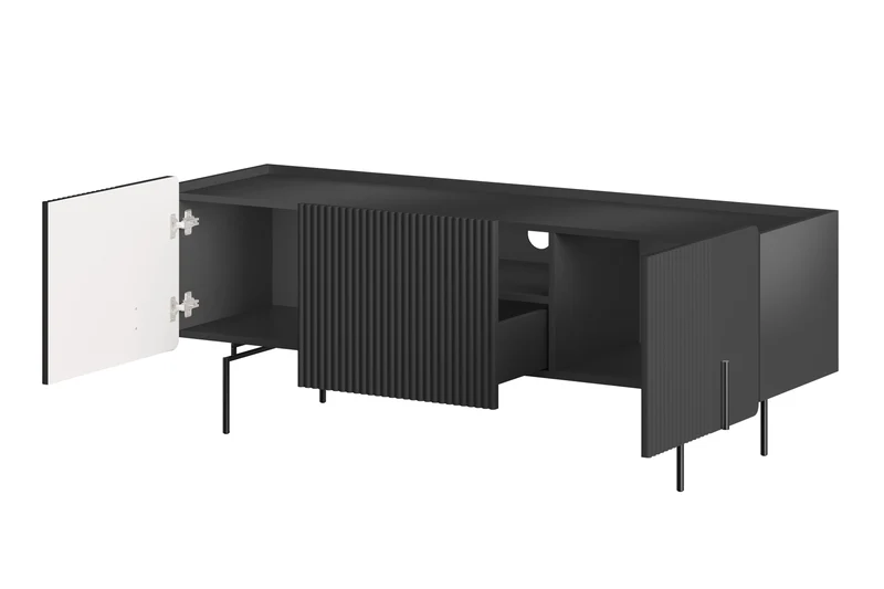 Mobile TV 2 ante 1 cassetto con piede in metallo Miami 150x57 cm