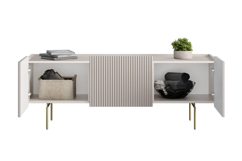 Mobile TV 2 ante 1 cassetto con piede in metallo Miami 150x57 cm