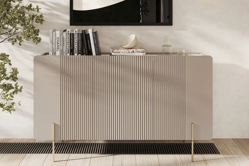 Madia 3 ante con piede in metallo Miami 150x87 cm