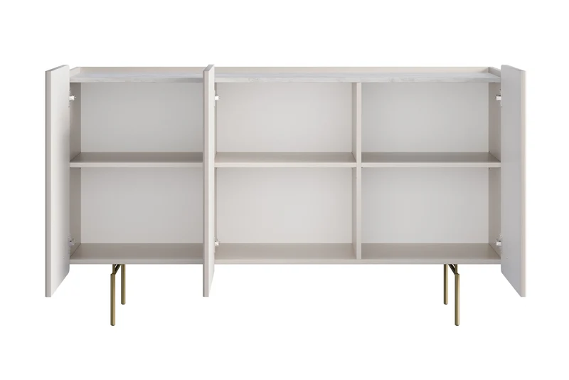Madia 3 ante con piede in metallo Miami 150x87 cm