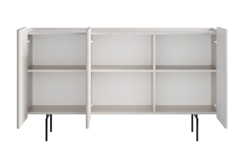 Madia 3 ante con piede in metallo Miami 150x87 cm