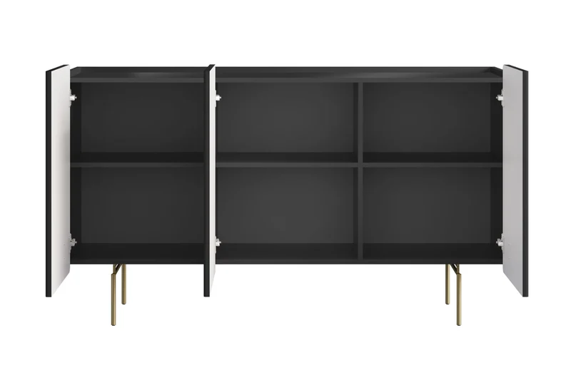 Madia 3 ante con piede in metallo Miami 150x87 cm