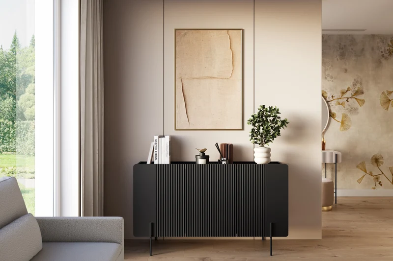 Madia 3 ante con piede in metallo Miami 150x87 cm
