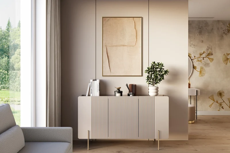 Madia 3 ante con piede in metallo Miami 150x87 cm