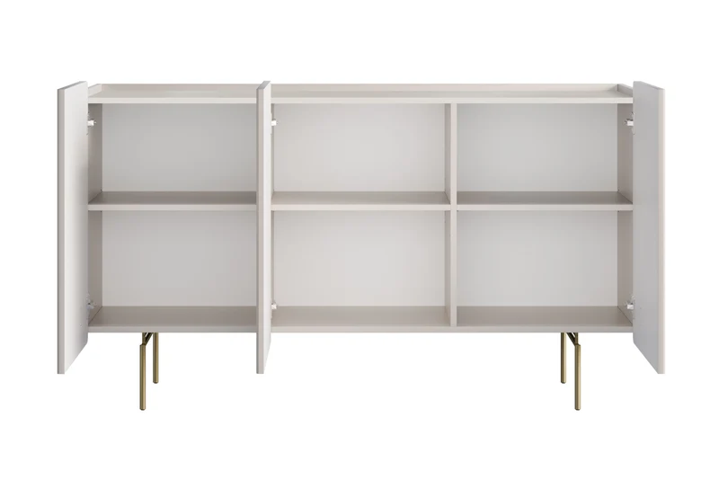 Madia 3 ante con piede in metallo Miami 150x87 cm