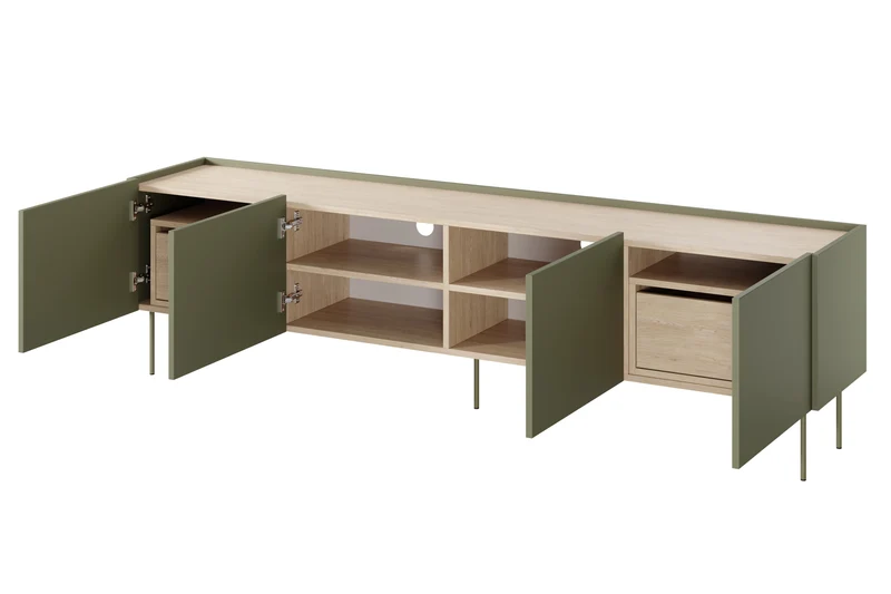 Mobile TV 4 ante 2 cassetti con piede in metallo Mars 220x60 cm