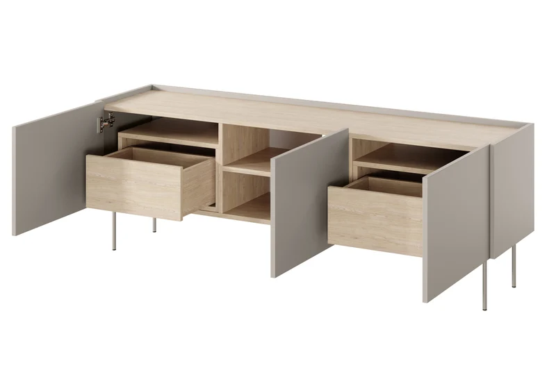 Mobile TV 3 ante 2 cassetti con piede in metallo Mars 170x60 cm