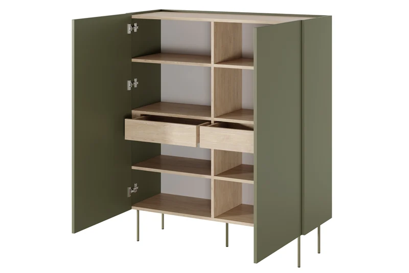 Credenza 2 ante 2 cassetti con piede in metallo Mars 120x140 cm