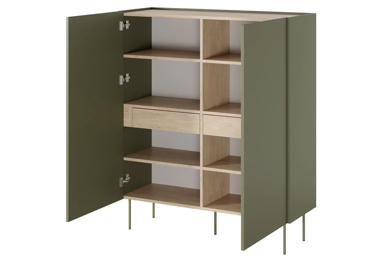 Credenza 2 ante 2 cassetti con piede in metallo Mars 120x140 cm