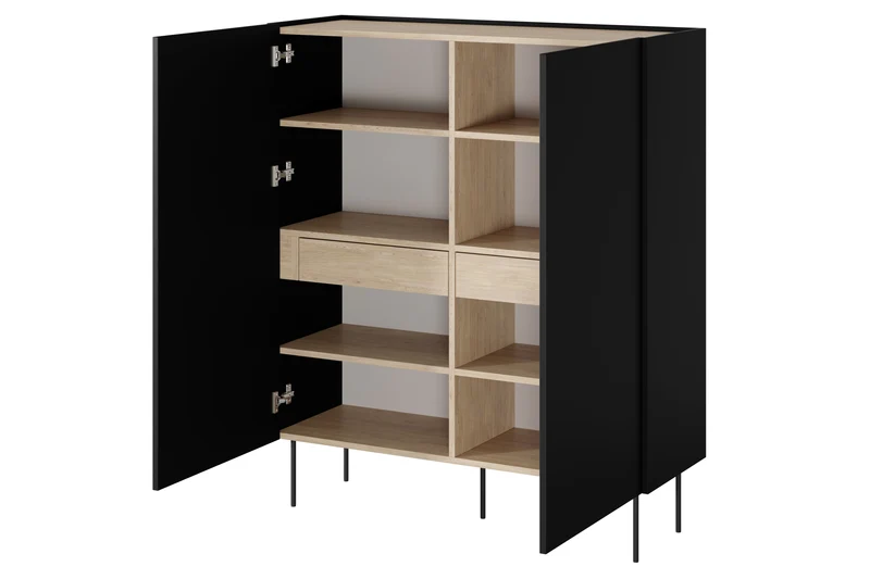 Credenza 2 ante 2 cassetti con piede in metallo Mars 120x140 cm