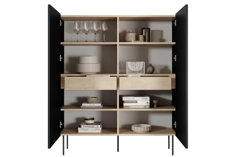 Credenza 2 ante 2 cassetti con piede in metallo Mars 120x140 cm