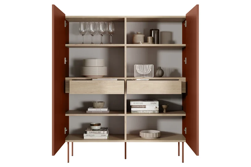 Credenza 2 ante 2 cassetti con piede in metallo Mars 120x140 cm