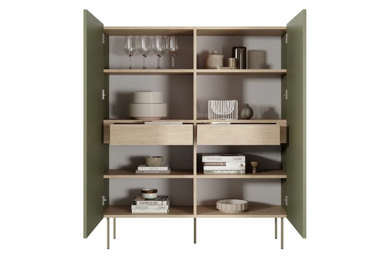 Credenza 2 ante 2 cassetti con piede in metallo Mars 120x140 cm