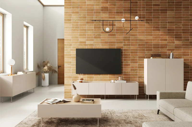 Credenza 2 ante 2 cassetti con piede in metallo Mars 120x140 cm