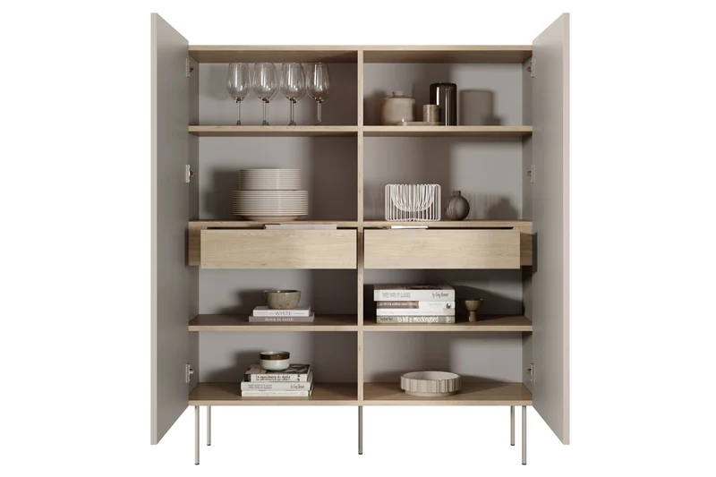 Credenza 2 ante 2 cassetti con piede in metallo Mars 120x140 cm
