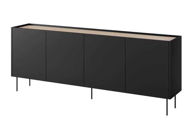 Madia 4 ante con piede in metallo Mars 220x85 cm