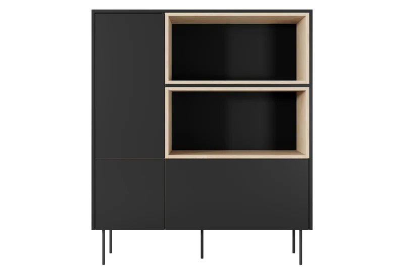 Credenza 2 ante 1 cassetto con piede in metallo Mars 120x140 cm