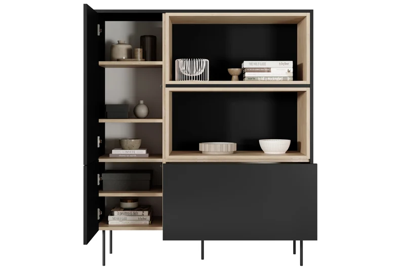 Credenza 2 ante 1 cassetto con piede in metallo Mars 120x140 cm