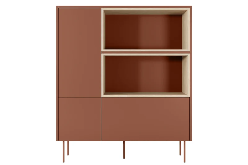 Credenza 2 ante 1 cassetto con piede in metallo Mars 120x140 cm