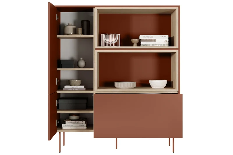 Credenza 2 ante 1 cassetto con piede in metallo Mars 120x140 cm