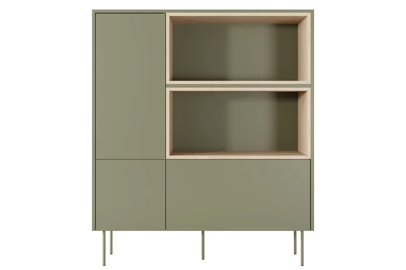 Credenza 2 ante 1 cassetto con piede in metallo Mars 120x140 cm
