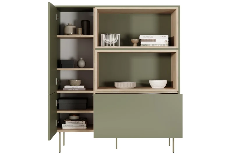 Credenza 2 ante 1 cassetto con piede in metallo Mars 120x140 cm