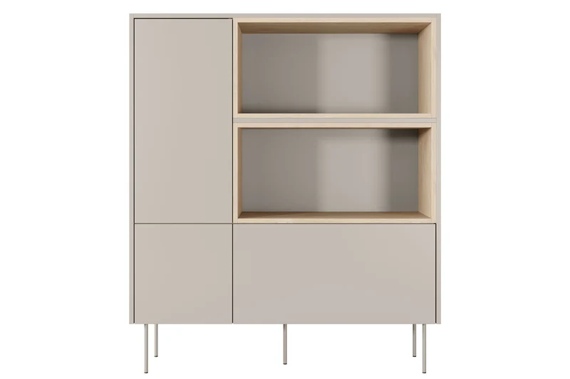Credenza 2 ante 1 cassetto con piede in metallo Mars 120x140 cm