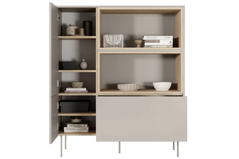 Credenza 2 ante 1 cassetto con piede in metallo Mars 120x140 cm
