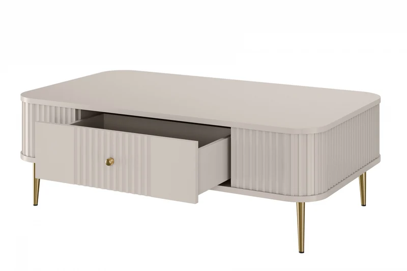 Tavolino 1 cassetto con piede in metallo Liberty 103x35 cm