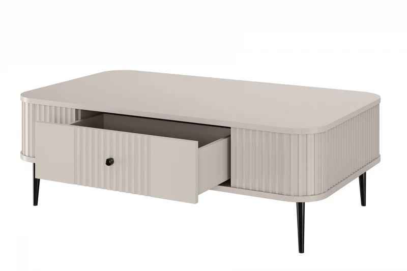 Tavolino 1 cassetto con piede in metallo Liberty 103x35 cm