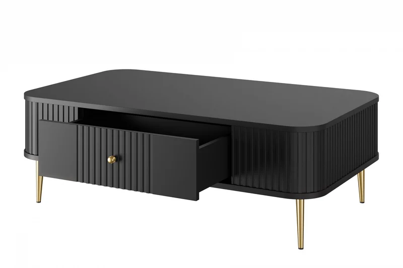 Tavolino 1 cassetto con piede in metallo Liberty 103x35 cm