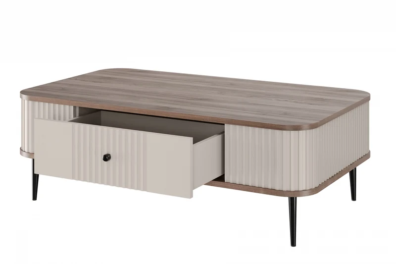 Tavolino 1 cassetto con piede in metallo Liberty 103x35 cm