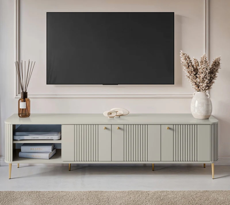 Mobile TV 3 ante con piede in metallo Liberty 187x51 cm