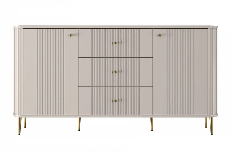 Madia 2 ante 3 cassetti con piede in metallo Liberty 160x85 cm