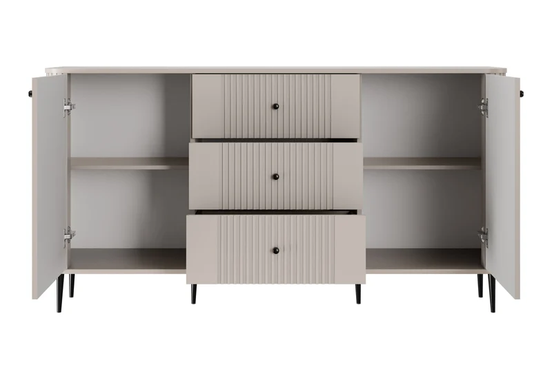 Madia 2 ante 3 cassetti con piede in metallo Liberty 160x85 cm