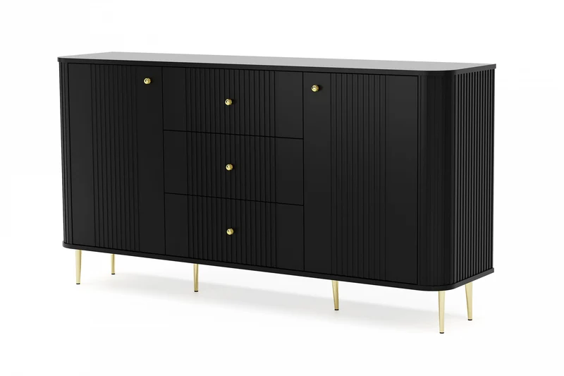 Madia 2 ante 3 cassetti con piede in metallo Liberty 160x85 cm