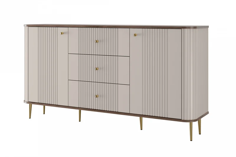 Madia 2 ante 3 cassetti con piede in metallo Liberty 160x85 cm