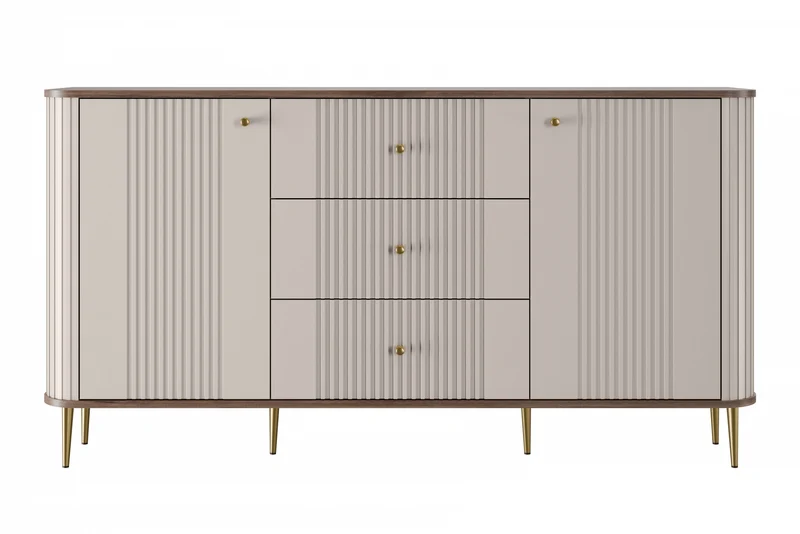 Madia 2 ante 3 cassetti con piede in metallo Liberty 160x85 cm