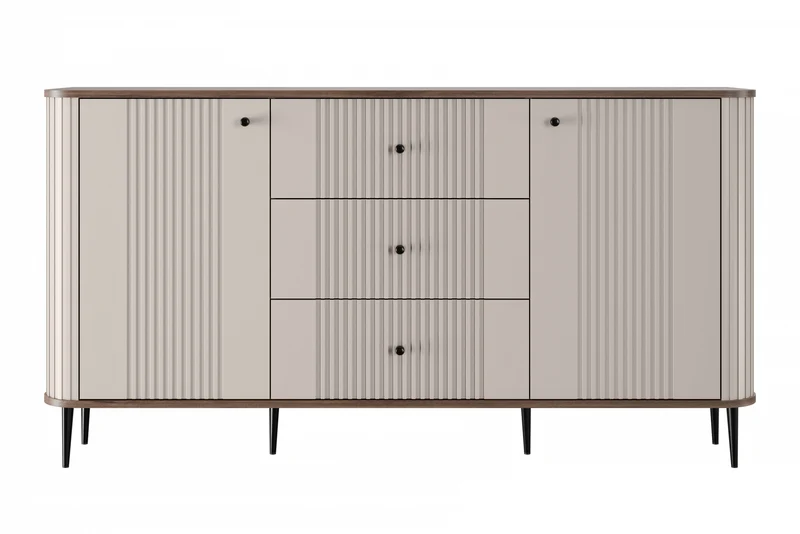 Madia 2 ante 3 cassetti con piede in metallo Liberty 160x85 cm